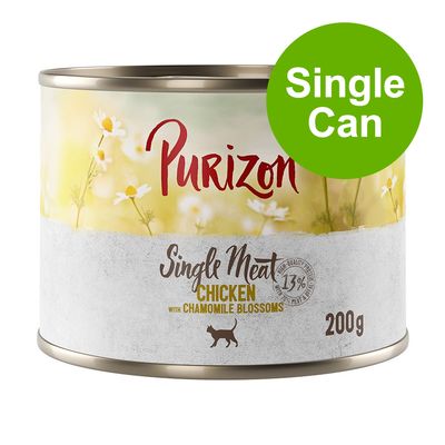 1 x 200g Purizon Single Meat Chicken Wet Cat Food - Try Now!* Chicken with Chamomile Blossoms (200g)