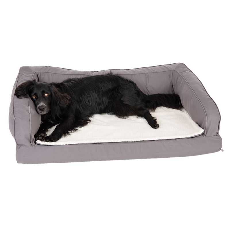 Orthopedic dog sofa grey Replacement cover, dark gray, size L