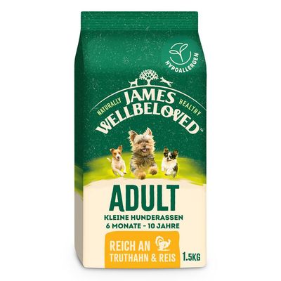 James Wellbeloved Adult Small Breed Hypoallergenic Turkey & Rice 1.5kg