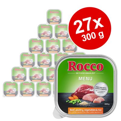 Rocco Menu Trays Saver Pack 27 x 300g Menu Mix 1: Beef, Poultry, Lamb