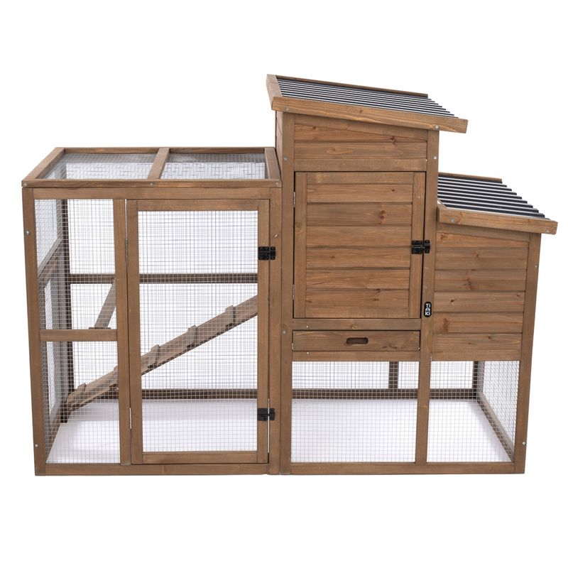TIAKI Ranch Wooden Chicken Coop (Optionally Expandable) Attached Enclosure: 116 x 78 x 89.8 cm (L x W x H)