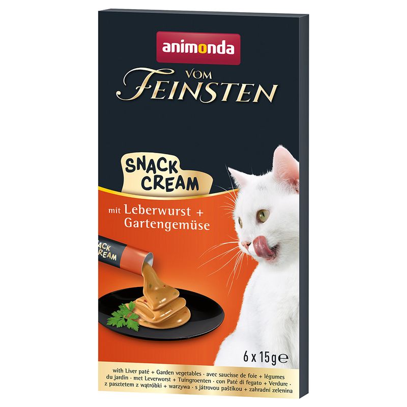 animonda Vom Feinsten Adult Snack Cream Chicken & Cat Grass (6 x 15g)