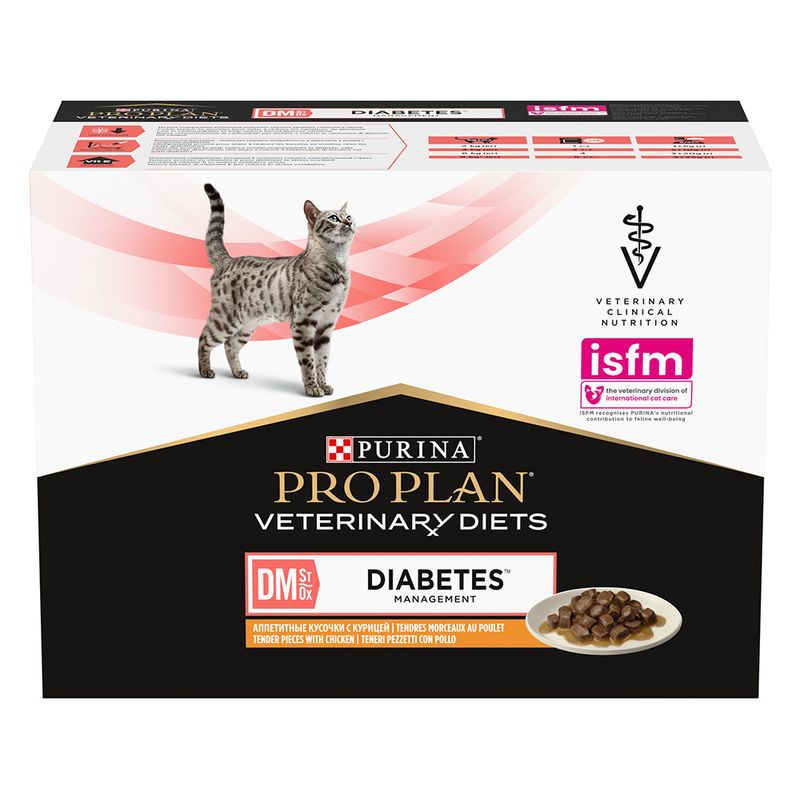 PURINA PRO PLAN Veterinary Diets Feline DM ST/OX - Diabetes Management Chicken (10 x 85g)