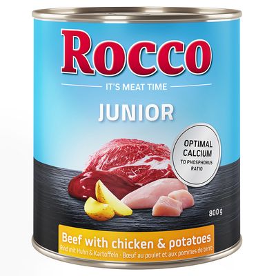 Rocco Junior 6 x 800g Turkey with Chicken Hearts & Rice
