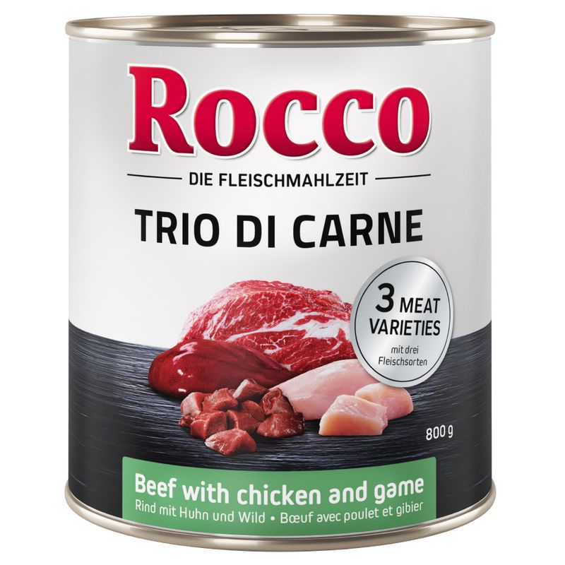 Rocco Classic Trio di Carne Saver Pack 24 x 800g Mix (3 Varieties)