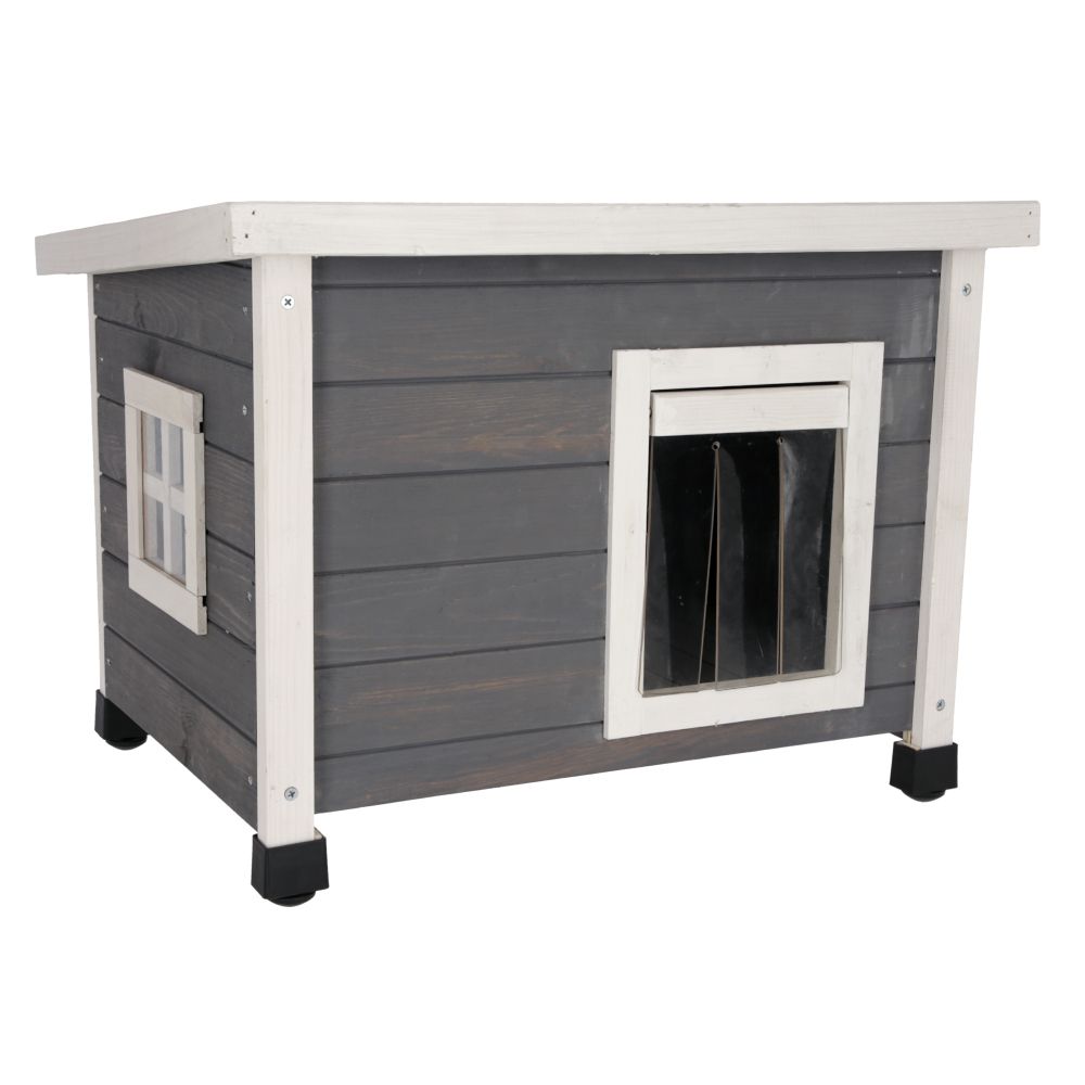 Kerbl Pet Cat House Rustica - White/Grey 57 x 45 x 43cm (L x W x H)