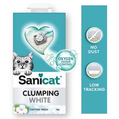 Sanicat Cotton Fresh Clumping White Cat Litter 10l