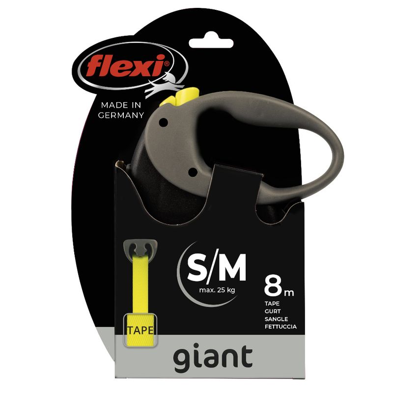 flexi GIANT Lead S/M - 8m Black / Neon Yellow