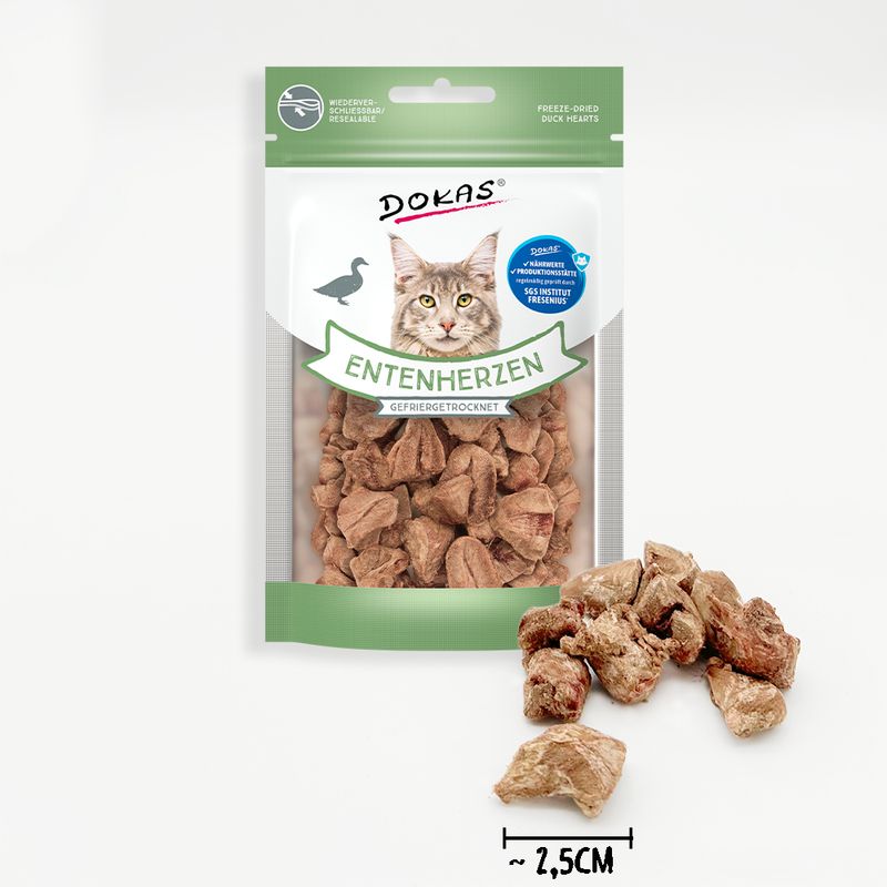Dokas Freeze-Dried Duck Hearts for Cats 15g
