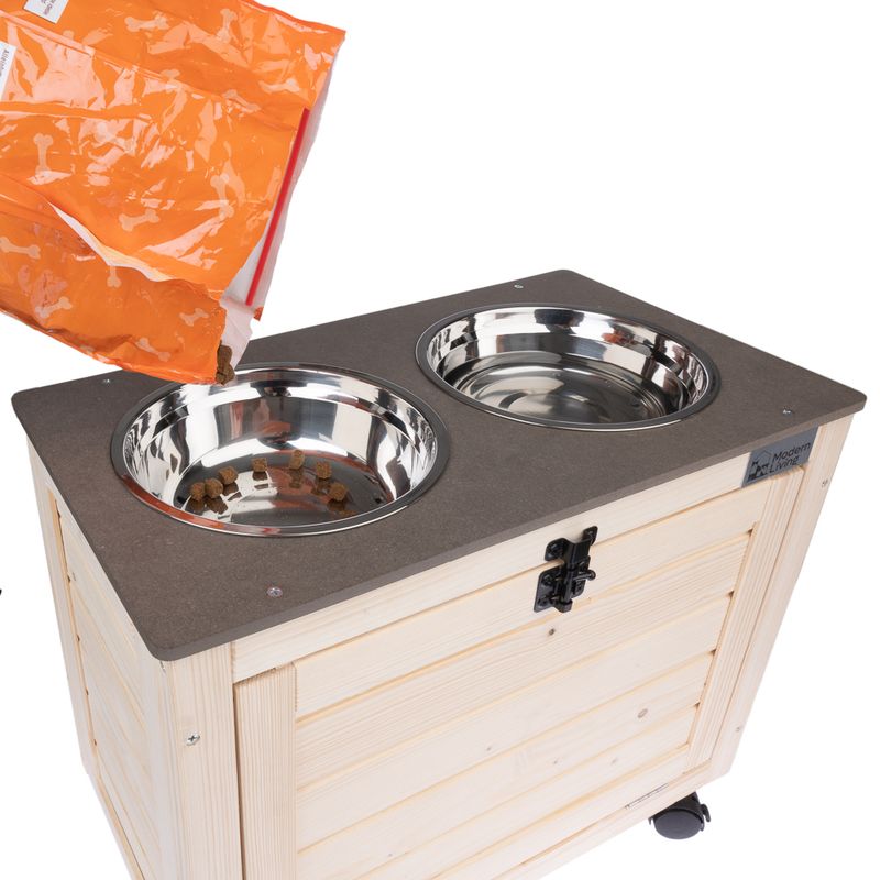 Modern Living Inari Wooden Storage Box with Double Bowl 53 x 30 x 43.5 cm (L x W x H)