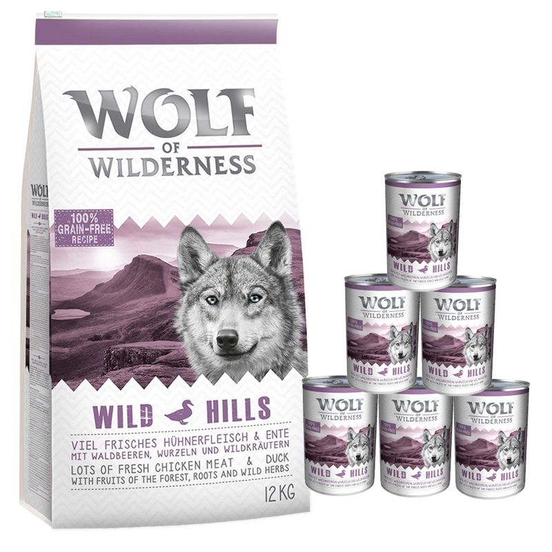 Wolf of Wilderness Trial Pack: Dry & Wet Food Trial Pack I: 12kg + 6x400g Lamb