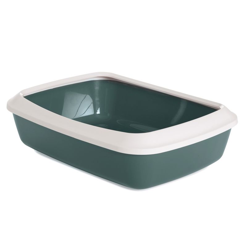 Savic Iriz Cat Litter Tray with Protective Edge - 42cm Grey