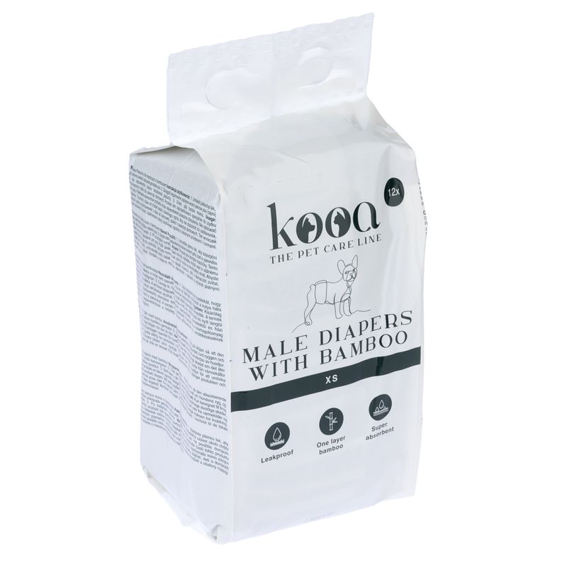 kooa Male Diapers with Bamboo Size XS: 20 - 26 cm, 12 Nappies