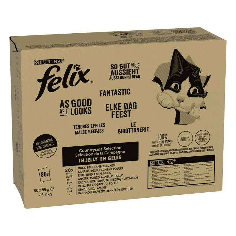 Felix As Good As It Looks Jumbo Pack 80 x 85g Fish Mix (4 Varieties)