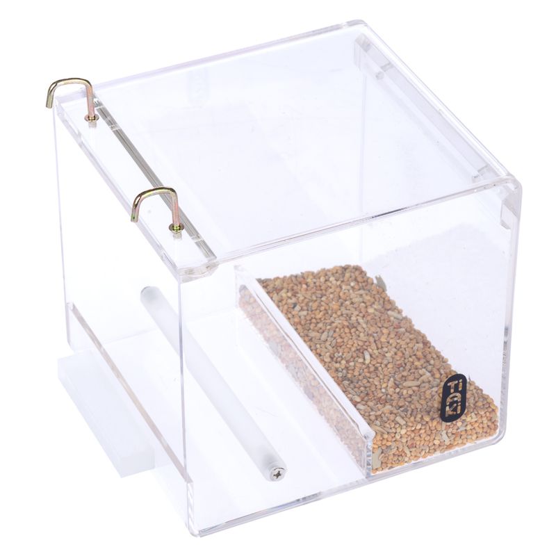 TIAKI No-Mess Acrylic Bird Feeder Size S: 13 x 14 x 13cm (L x W x H)