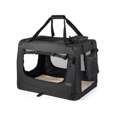 Lionto Dog Transport Box Made of Textile - Black 34 x 50 x 36cm (W x L x H)