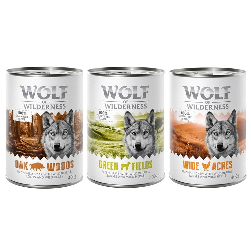 Wolf of Wilderness Adult Single Protein Mixed Packs 6 x 150g Mixed Pack (3 Varieties)
