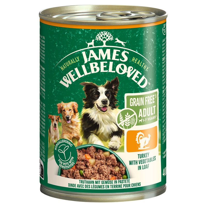 James Wellbeloved Adult Dog Grain Free Hypoallergenic Turkey in Pâté 6 x 400g