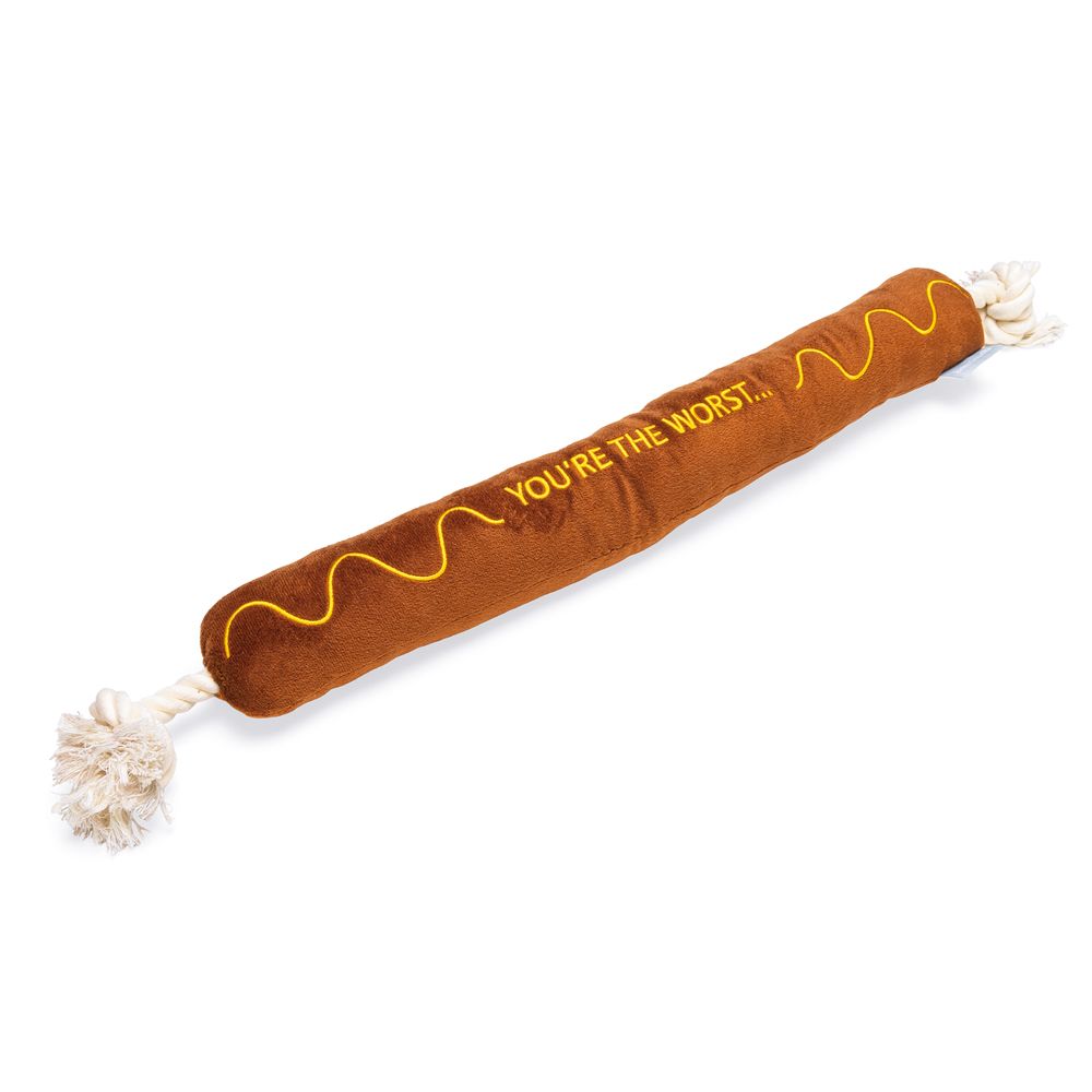 Beeztees BBQ Sausage Dog Toy with Rope approx. 7 x 60cm (diameter x L)