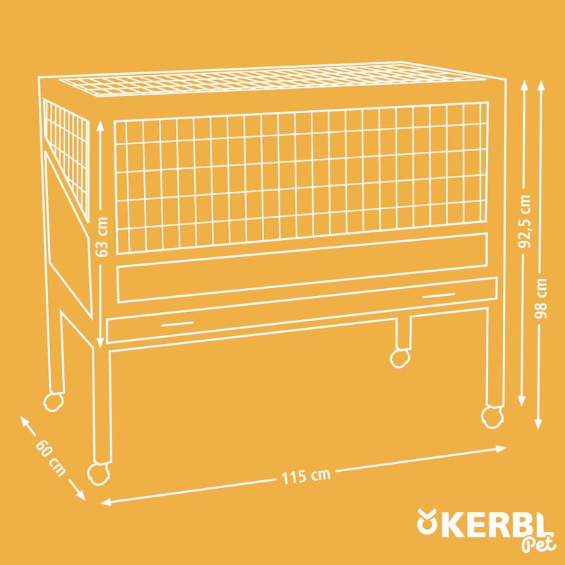 Kerbl Pet Small Animal Cage Indoor Deluxe 115 x 60 x 92.5cm (L x W x H)