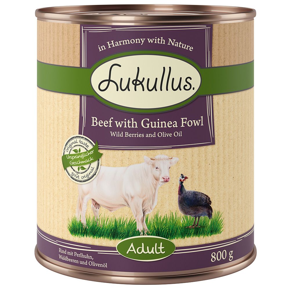 Lukullus Adult Beef & Guinea Fowl - Grain-Free 6 x 800g