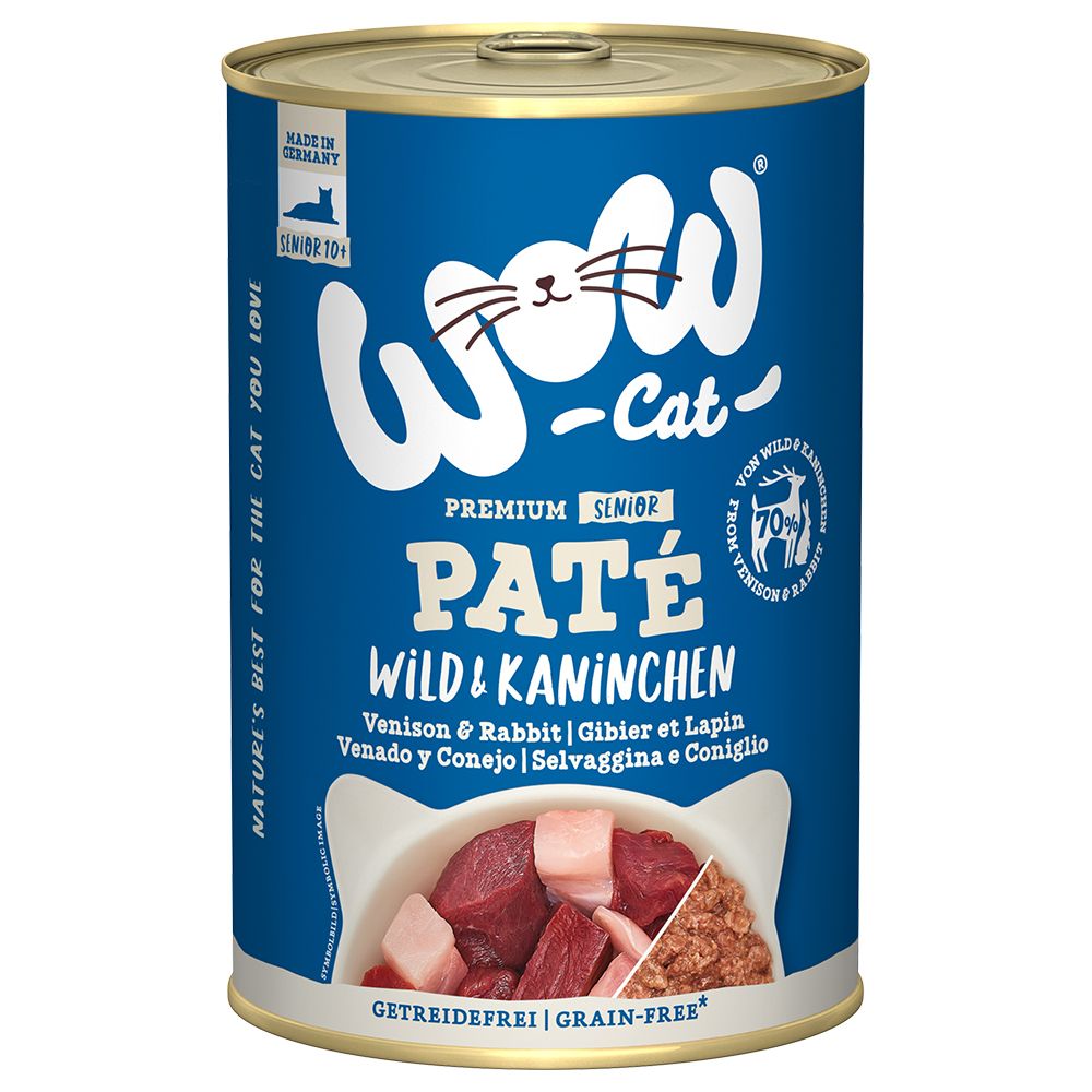 WOW Cat Senior Paté 6 x 400g Game & Rabbit