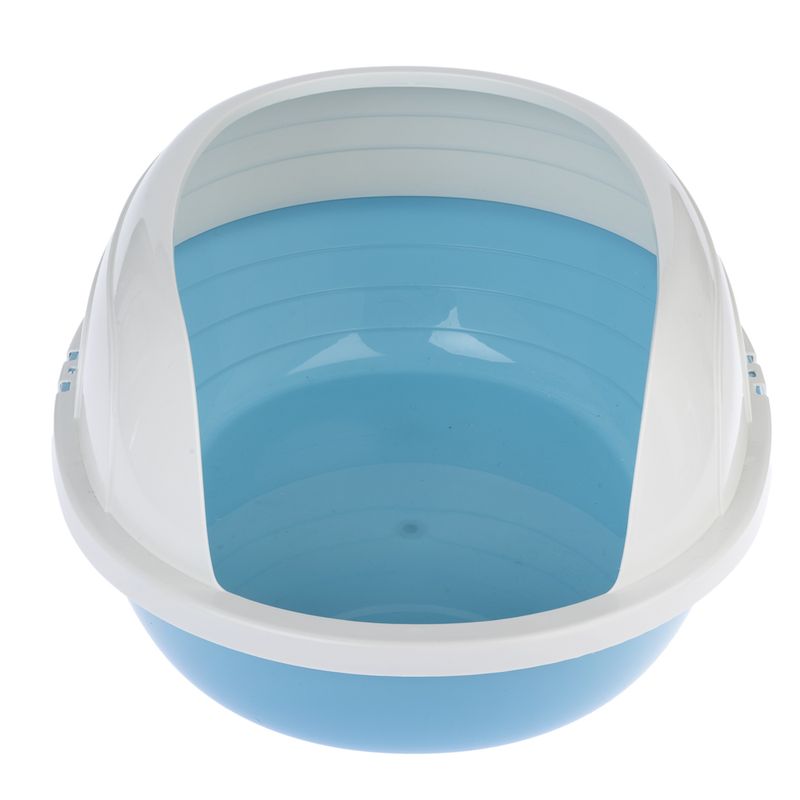 TIAKI Cobby Rounded Cat Litter Tray White / blue