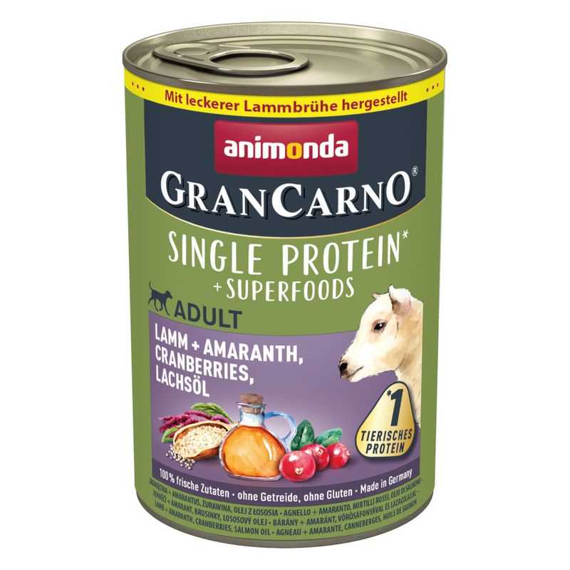 animonda GranCarno Superfoods Adult Saver Pack 24 x 400g Chicken, Spinach, Raspberries & Pumpkin Seeds
