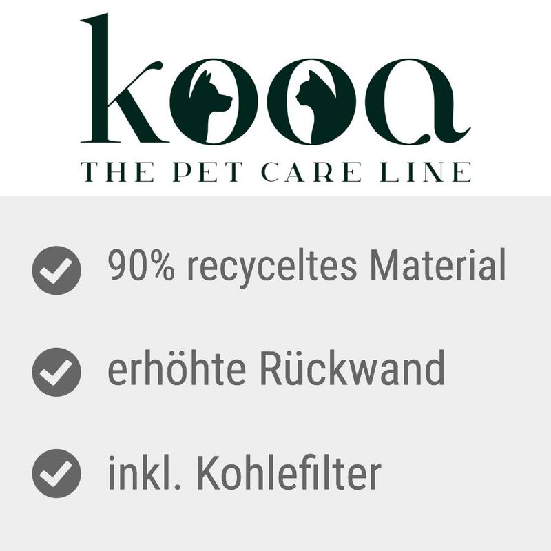 kooa Covered Cat Litter Tray - 90% recycled Plastic Dark green / beige