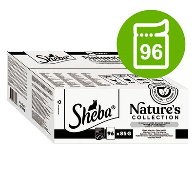 Sheba Nature's Collection in Sauce 96 x 85g Fine Variety (Chicken, Turkey, Tuna, Salmon)