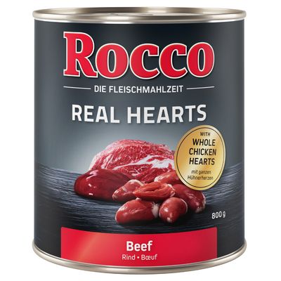 Rocco Real Hearts 6 x 800g Beef with whole Chicken Hearts