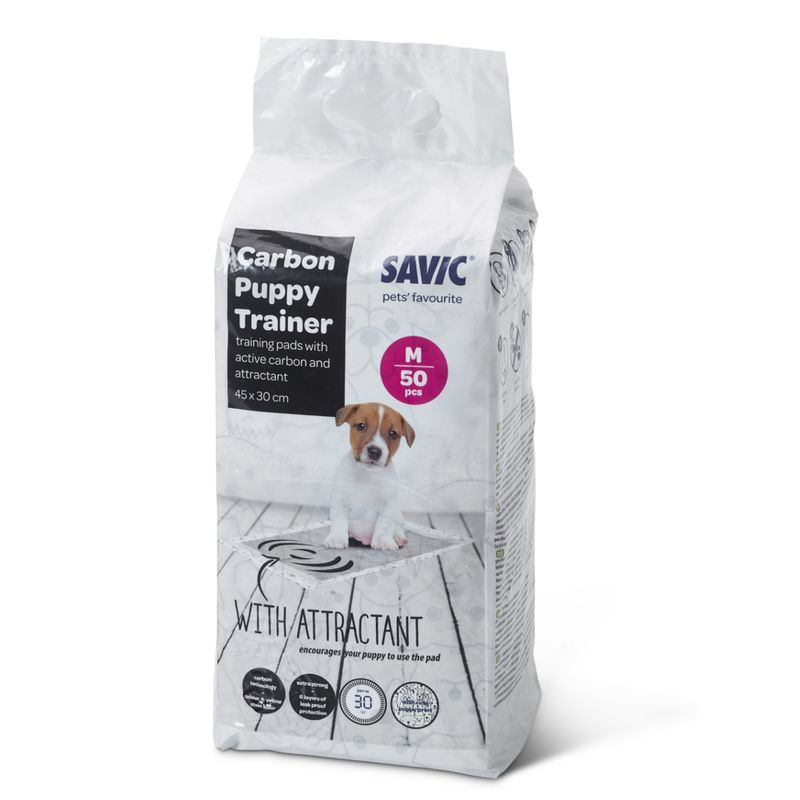 Savic Puppy Trainer Pads with Activated Charcoal Medium: 45 x 30cm, 50 Pads