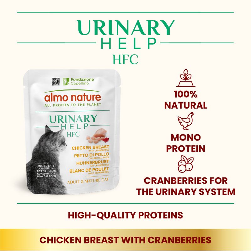 Almo Nature HFC Urinary Help Saver Pack 24 x 50g Chicken Breast with Cranberries