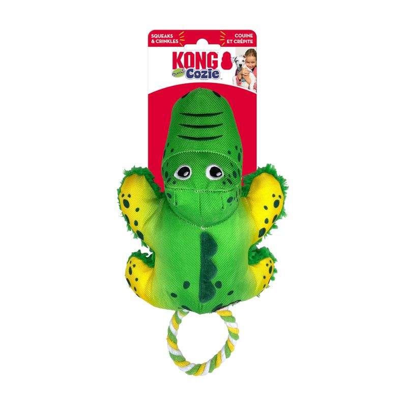 KONG Cozie Tuggz Alligator Dog Toy Size M/L: approx. 38 x 20.3 x 10.2cm (L x W x H)