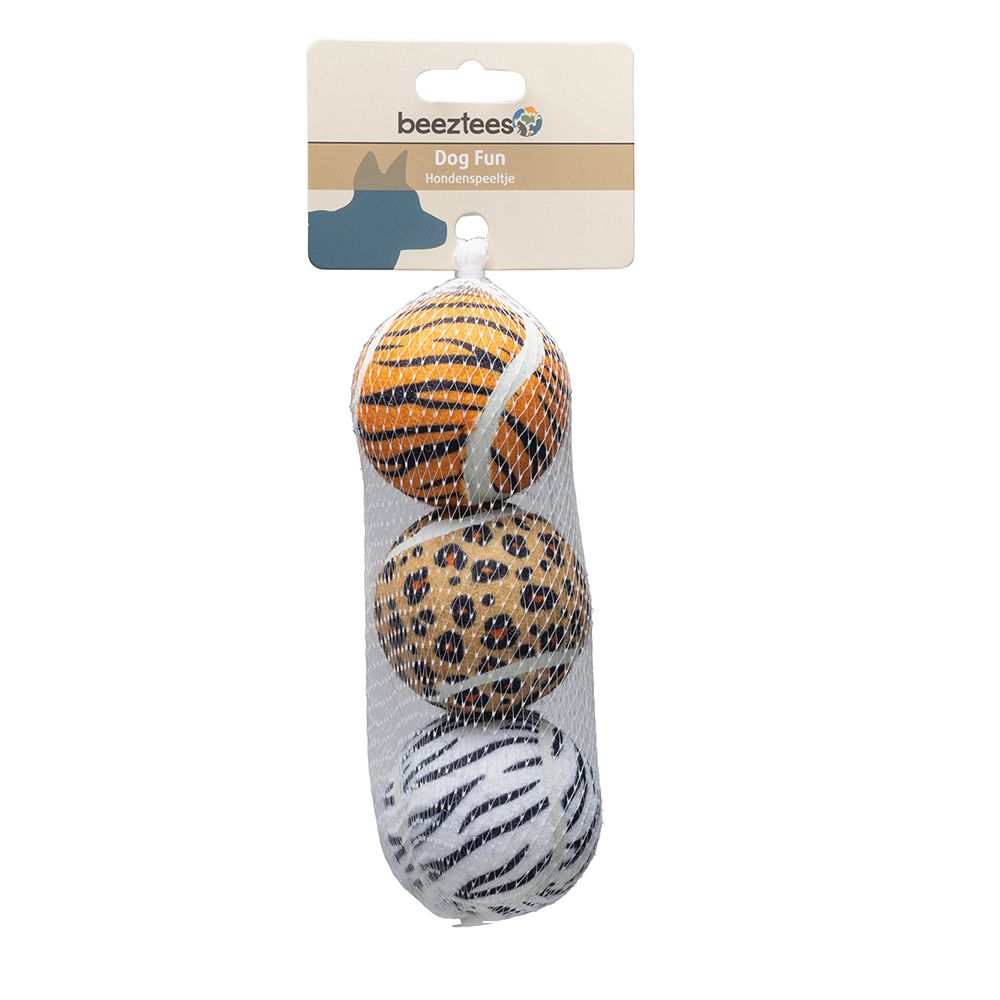 Beeztees Dog Toy Jungle Balls 3 x 6.5cm (W)