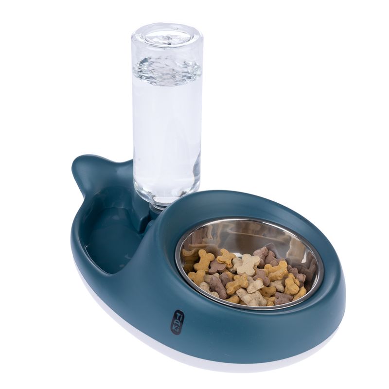 TIAKI Small Whale Food and Water Dispenser 350ml Food & 500ml Water