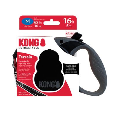 KONG Terrain Retractable Leash Black Size M: up to 30kg, leash length approx. 5m