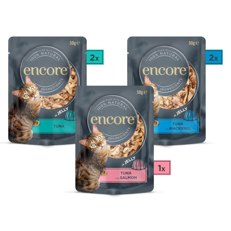 Encore Cat Jelly Pouch Multipack 5 x 50g Chicken Selection 1 (3 varieties)