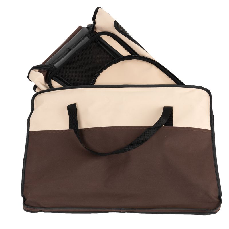 Pet Carrier Brown & Beige: 54 x 26 x 30cm (L x W x H)