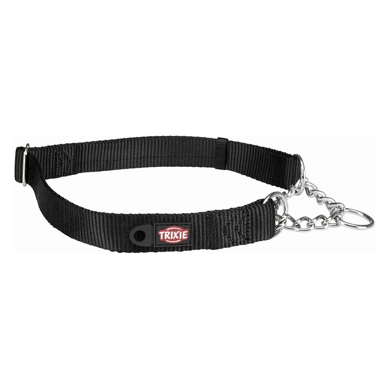 Trixie Premium Pull Stop Dog Collar - Black Size S–M: 30–40cm neck circumference, 15mm (W)