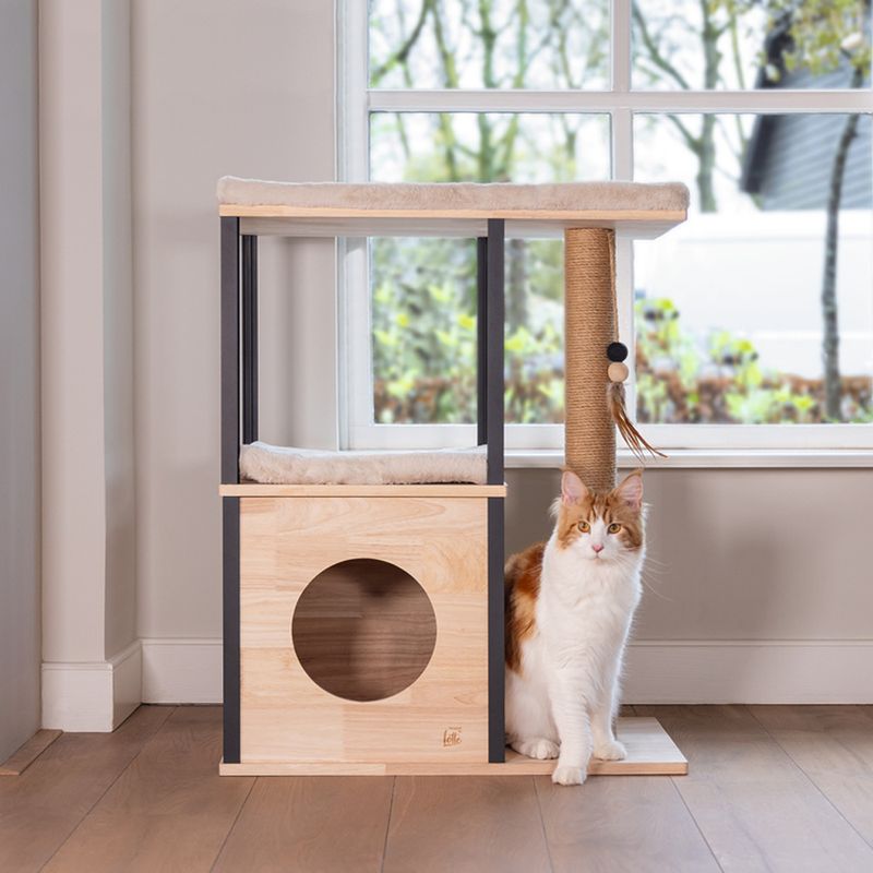 Designed by Lotte Nala Wooden Scratching Post Natural