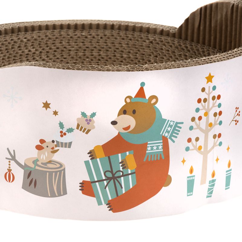 Cardboard Cat Furniture Relax Winter Edition diameter 39 x (H) 14.5cm