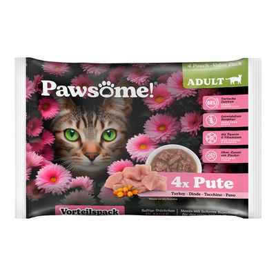 Pawsome Adult Cat Saver Pack 8 x 85g Beef