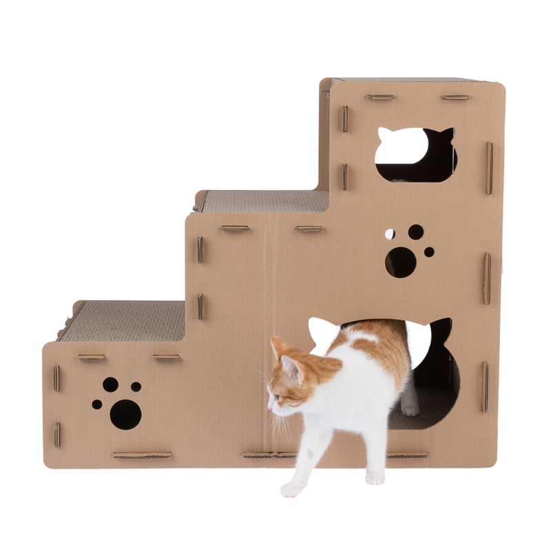 TIAKI Scratching Stairs Puzzle for Cats 70 x 40 x 60 cm (L x W x H)
