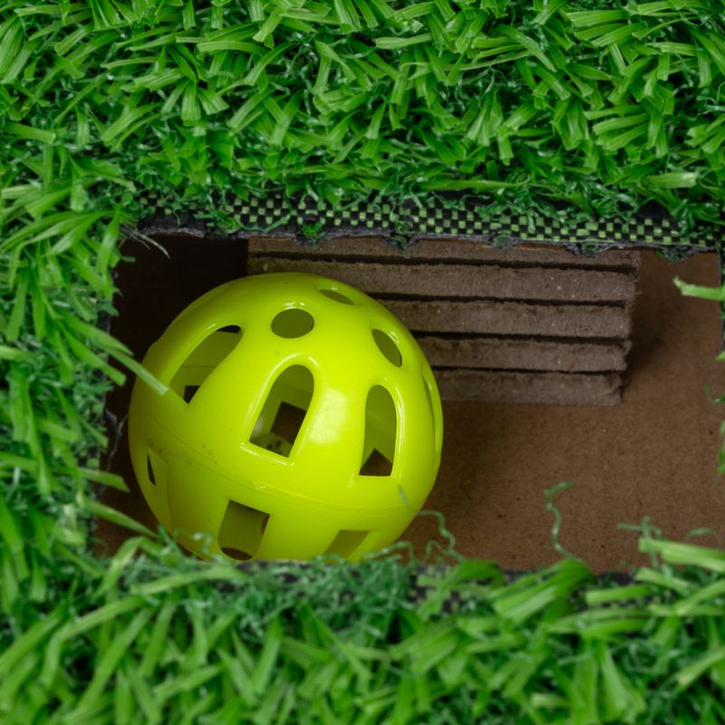 TIAKI Hunting Box with Grass Patch Cat Toy 40 x 28 x 7 cm (L x W x H)