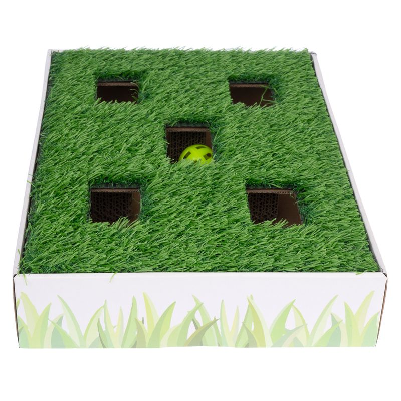 TIAKI Hunting Box with Grass Patch Cat Toy 40 x 28 x 7 cm (L x W x H)