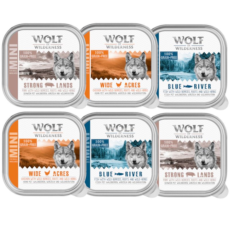 Wolf of Wilderness Adult Single Protein Mixed Packs 6 x 150g Mixed Pack (3 Varieties)