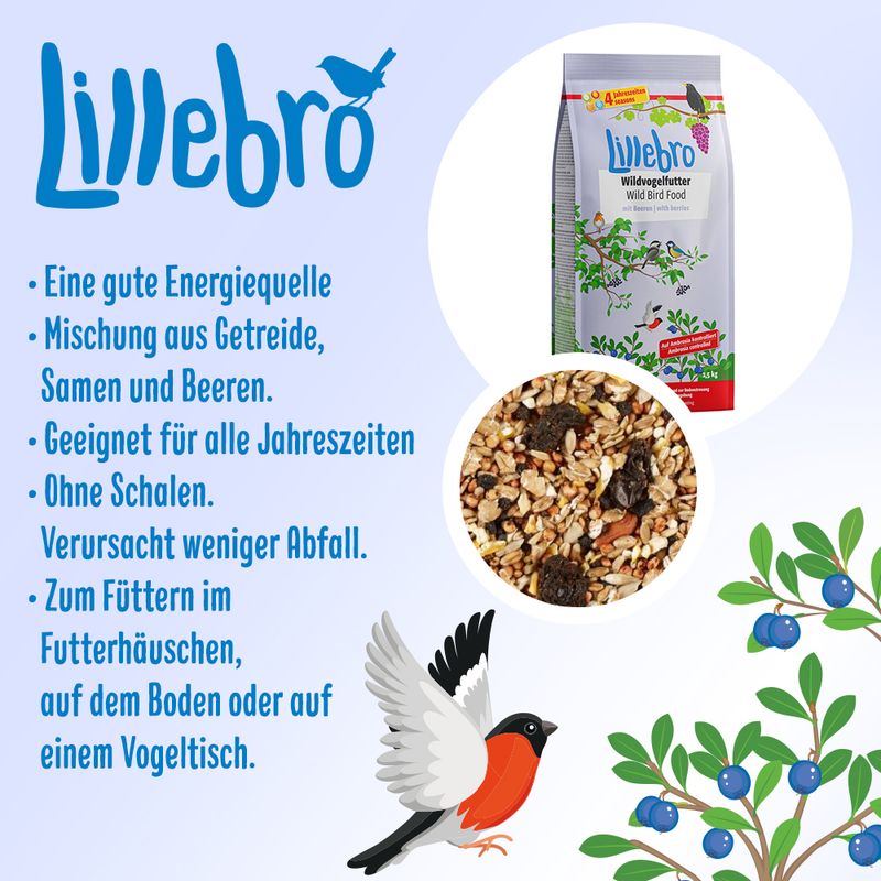 Lillebro Wild Bird Food with Berries 1.5 kg