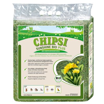 Chipsi Sunshine Organic Plus Mountain Meadow Hay Organic Dandelion (600g)