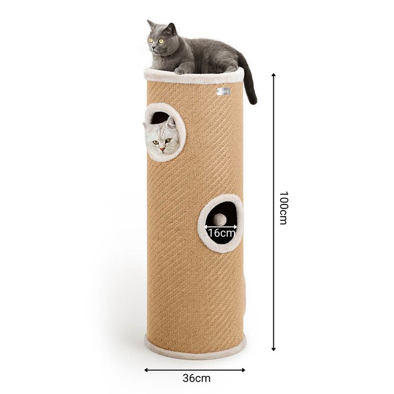 Lionto Scratching Barrel with Jute - Beige 50 x 36 x 36cm (H x L x W)